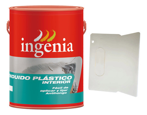 Espátula Plástica + Enduído Secado Rápido Ingenia 7 Kg 0