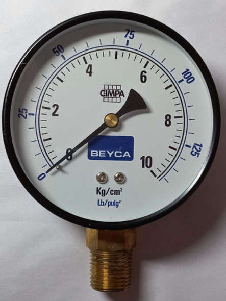 Manómetro Diámetro 100 Mm  Rosca 1/2 Con Sifón Condensador 1