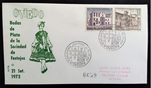 España, Sobre Bodas Plata Sociedad Festejos 1973 L15357 0