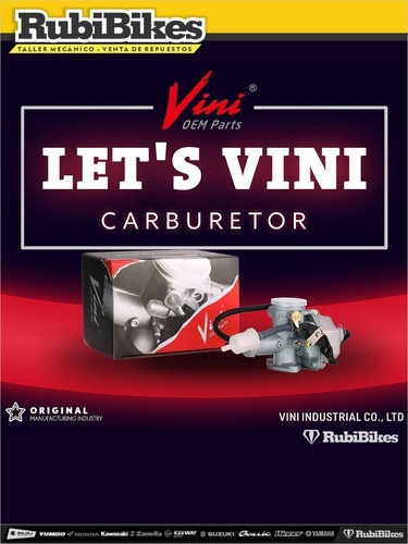 Carburador Para Cg125 Con Bomba. 22mm. Vini 1