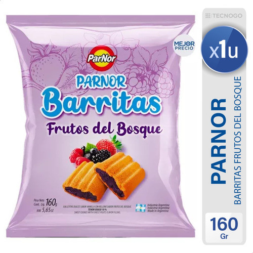 Galletitas Dulces Barritas Par Nor Sabor Frutos Del Bosque 0