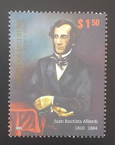 2010 Juan B. Alberdi Aniv.  Nacimiento. Gj 3844 Mint 0