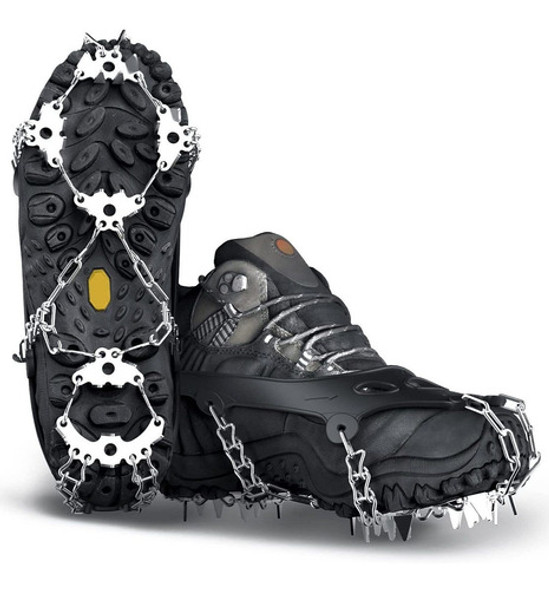 Crampones Para Botas De Nieve, 24 Puntas. Talla L - Negro. 0