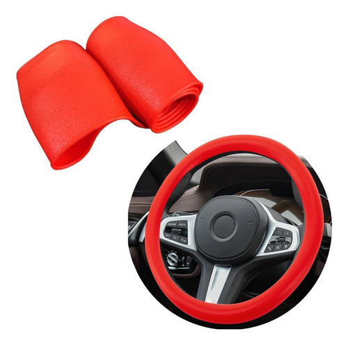 Cubre Volante + Funda Llave Silicona - Amarok Saveiro - Rojo 1