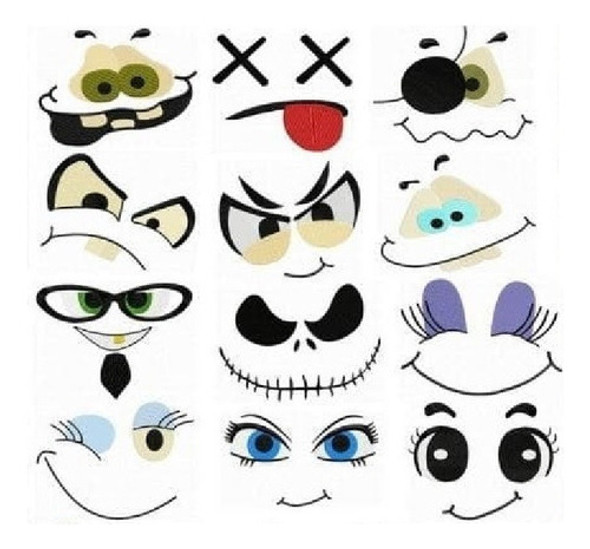 Diseño Matrices Maquinas Bordadoras Cara Ojos Sorisas 9cm 0