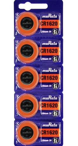 5 X Pilas Boton Cr1620 Murata 1620 Original San Martin 0