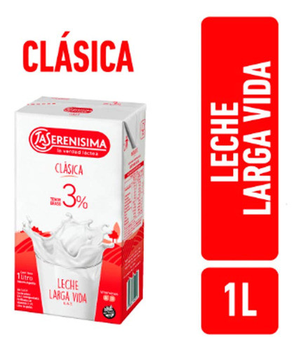Leche  Uat 3% 1 Lt L.serenis. Leche Larga Vida Pro 0