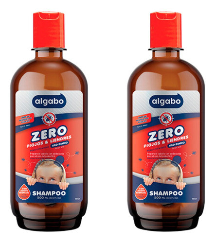2 Shampoo Zero Piojos Y Liendres Uso Diario Algabo Kids - 3c 0