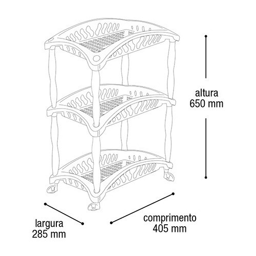 Organizador Vertical Telado De 3 Estantes Con Ruedas 1