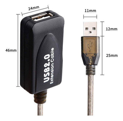 Cable De Extension Usb Ggmty Usb 2.0 Tipo A Macho A Un Cable 1