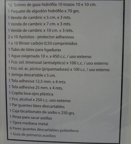 Botiquin Primeros Auxilios Mét. Fact Aob Villa Urquiza M 053 1