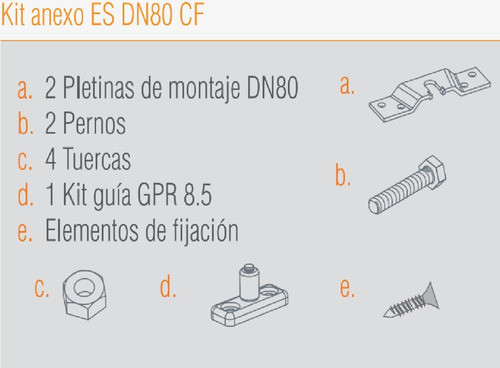 Kit Anexo Puertas Divisorias | Ducasse Easy Soft Dn-80 Cf 1