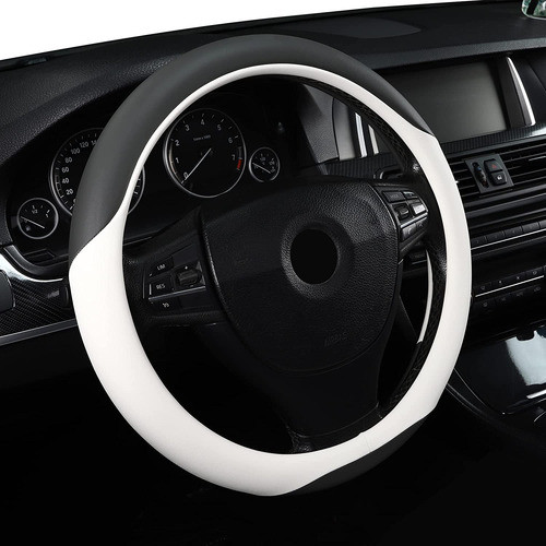 Cubre Volante Universal De Microfibra 37a39cm Gris+blanco 0