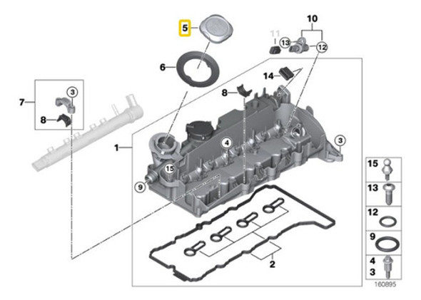 Tapa Llenado Aceite Para Bmw Serie 1 F21 Lci M135ix N55 1