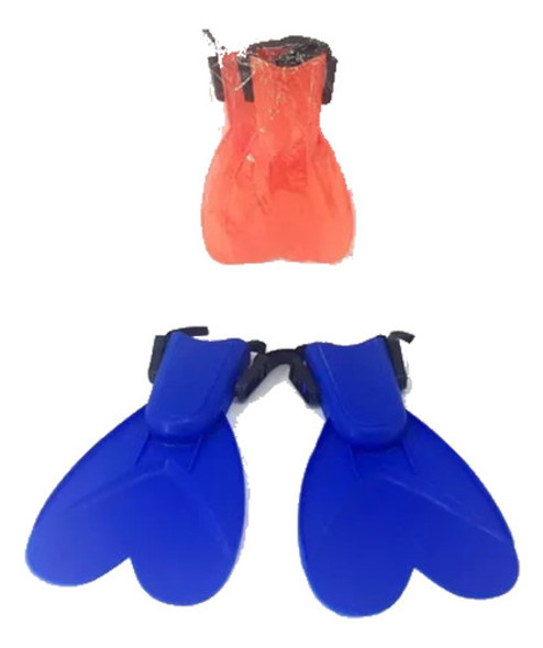 Set Patas De Rana Buceo Natación Niños Verano Faydi 402 0