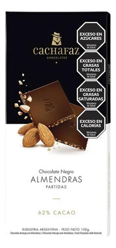 Chocolate Negro Y Almendras Partidas Cachafaz 100 Gr. 0