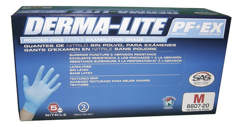 Sas Safety 6606-20 Derma-lite Guantes De Nitrilo De Grado De 0