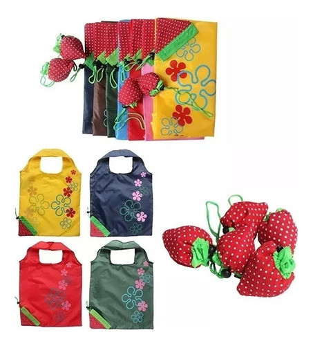 Bolsa Compras Plegable Frutilla Apta 15kg X 10 Microcentro 0