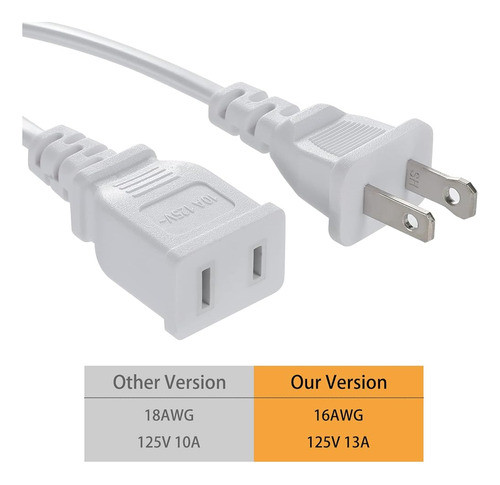 Cable De Extensión Blanco De 15 Pies, Cable De Extensión De 1