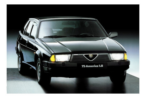 Alfa Romeo 75 - Autos Clásicos Italianos - Lámina 45 X 30 Cm 0