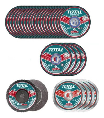 Set X 30 Discos Para Mini Amoladora 3 Corte Metal Total 0