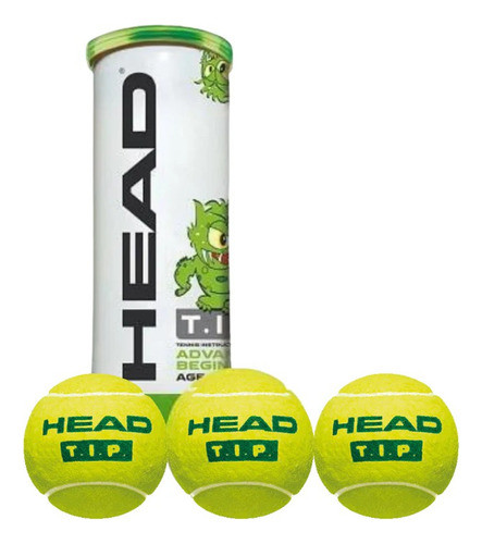 6 Tubos Con 3 Pelotas Head Tip Green #deportifi 0