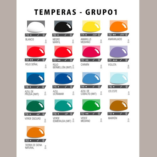 Alba Tempera Profesional Amarillo Mediano(774) 18 Ml,grupo 1 1