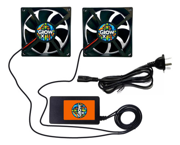 Kit Ventilación Cultivo Indoor 2 Coolers 8x8 12v/220v 2,5mts 0