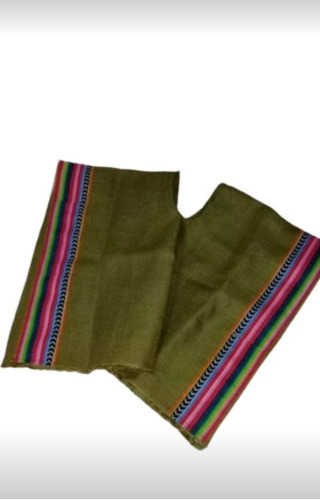 Poncho Arpillera Verde Musgo Guarda Coya 0