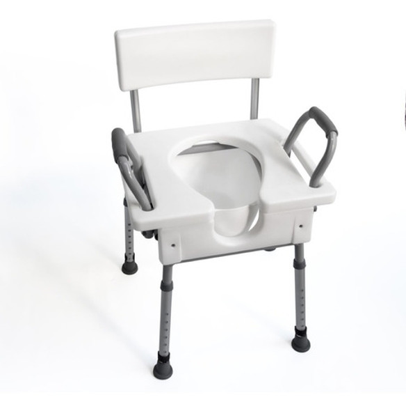 Silla De Baño Ducha Aluminio Regulable Respaldo Asiento En U 0