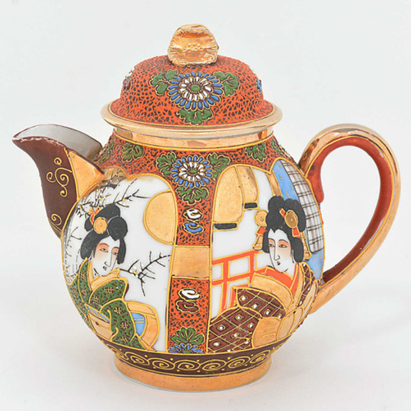Leiteira Antiga Porcelana Casca De Ovo Gueixas 0