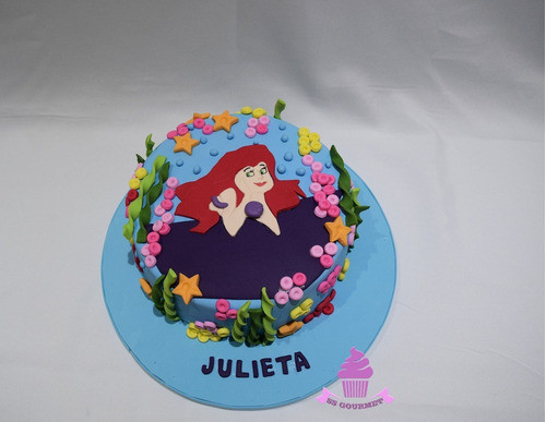 Torta La Sirenita Ariel Cumpleaños Infantiles Disney 0