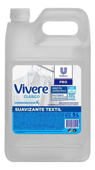 Suavizante Para Ropa Vivere Bidon X 5 Lts. - Full 0