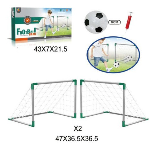 Juego Set De Arcos De Fútbol Con Pelota E Inflador Sp03 P 1
