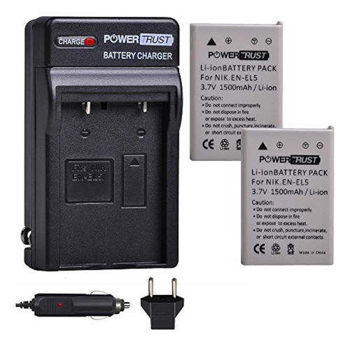 Powertrust Kit De Batería Y Cargador En-el5 Enel5 0