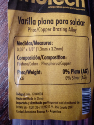 Varilla De Plata 0% Para Soldar Refrigeración (unidad) 1