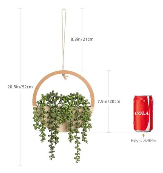 Floweroyal 2 Plantas Colgantes Suculentas Artificiales 12,2 1