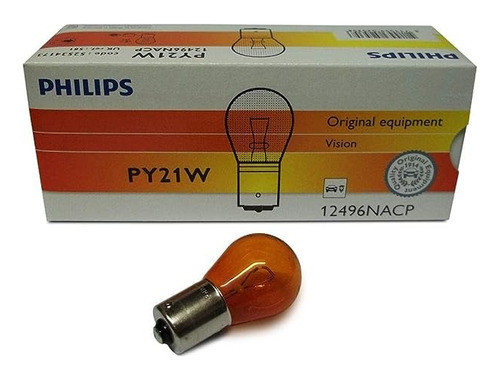 Kit X 10 Lampara Philips 12496 Ambar 1 Polo 12v 21w Bau 15s 0