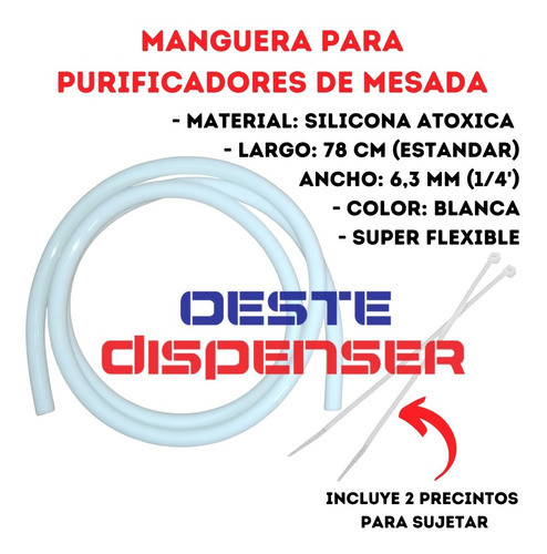 Manguera Flexible 1/4 C/ Precintos Purificadores Mesada Agua 1