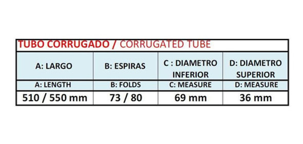 Tubos Corrugados / Fuelles Buco Sembradoras 10041 - 447mm 1