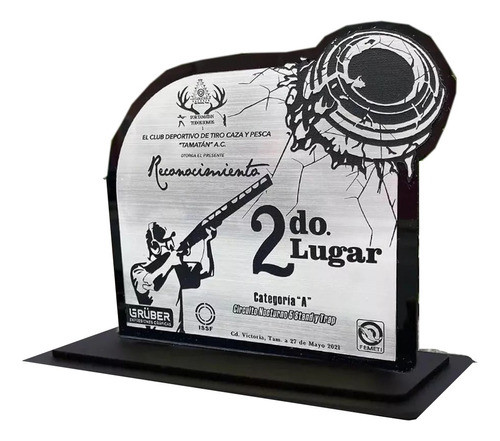 Placa De Acrílico, Trofeos, Premios Bicapa Gris 0