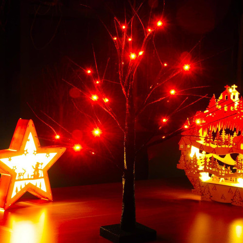 Givalue Árbol Halloween Lámpara Mesa 1.5 Pies Con 24 Luces 0