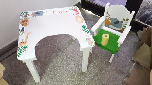 Pizarra /pizarrón Mesa Infantil C/ Escotadura + 1 Silla Apoy 1