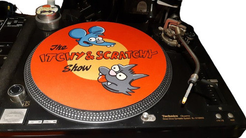Itchy & Scratchy Simpsons Slipmat Paño Latex Rojo Djproaudio 0