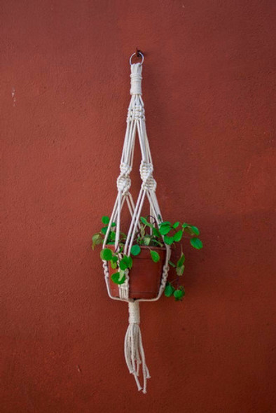 Porta Macetas Colgante En Macramé 1