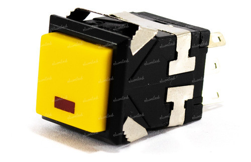 Interruptor Pulsador Retencion 19mm Amarillo Con Led 0
