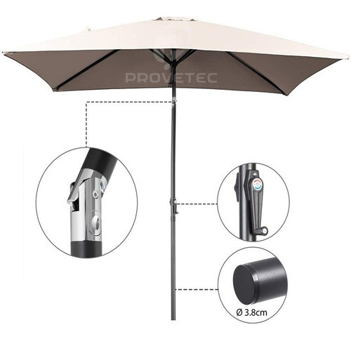 Sombrilla De Centro Rectangular 2 X 3mts Reforzada Premium 1