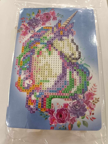 Pintura Por Diamantes Kit Completo 10x15 Unicornio Flores 1
