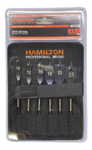 Set Kit Juego 6 Piezas  Mecha Brocas Paleta Hamilton Mp6s 1