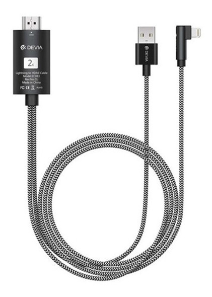Cable Hdmi A Lightning + Usb-a Sincronizador Devia - Cover 0